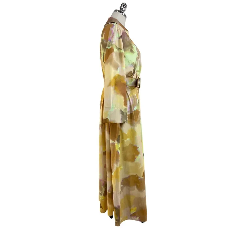 Exquise Brooklyn Dress Cotton Yellow Orange Pastels Watercolor Printed